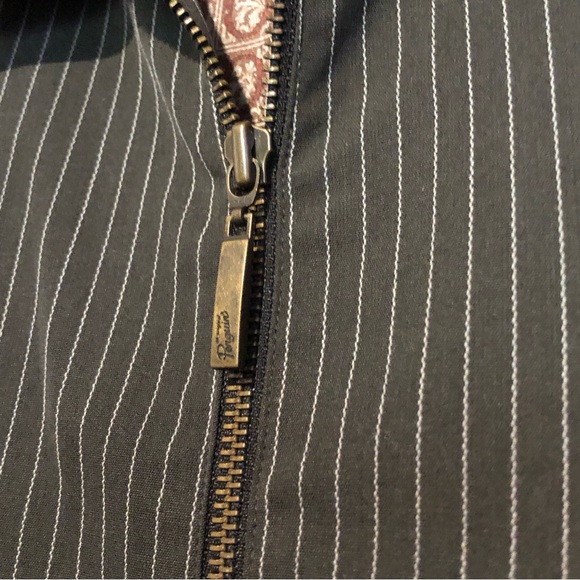 Penguin Authentic Original Men's Large Striped Zip Up Jacket Vintage - Picture 10 of 12
